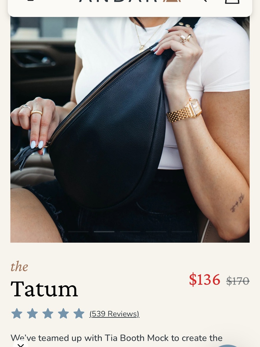 Andar Tatum Bag with upgraded leather strap - Picture 4 of 8